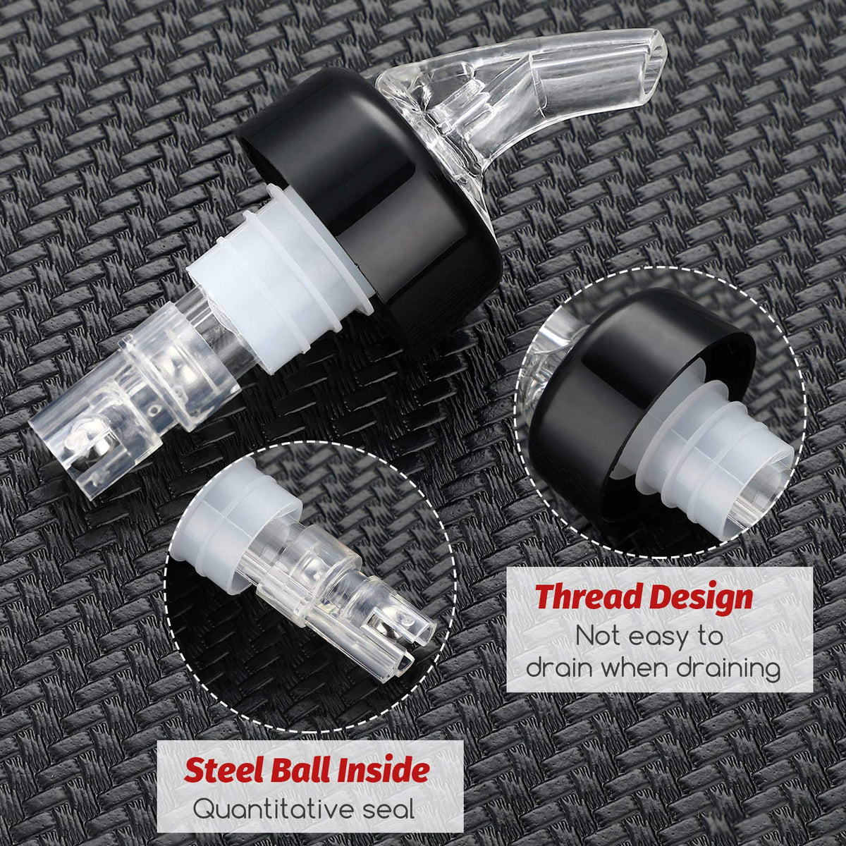 BBTO sealed cap for pourer keeps spouts clean between uses