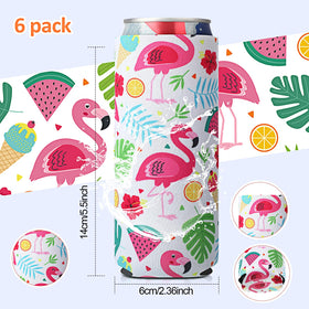 BBTO tropical floral sleeve for 12 oz cans adds color while insulating on hot days.
