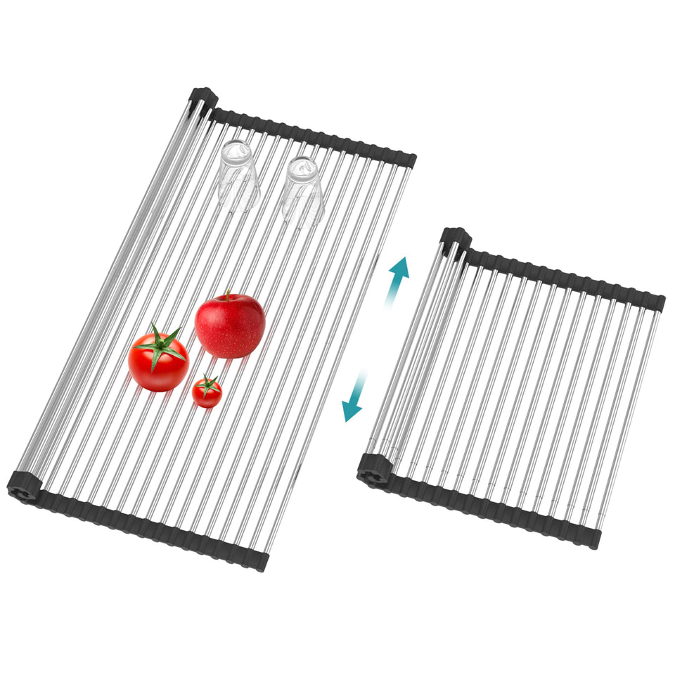 BBXTYLY over-sink dish drying rack extended for extra counter space and fast air-drying