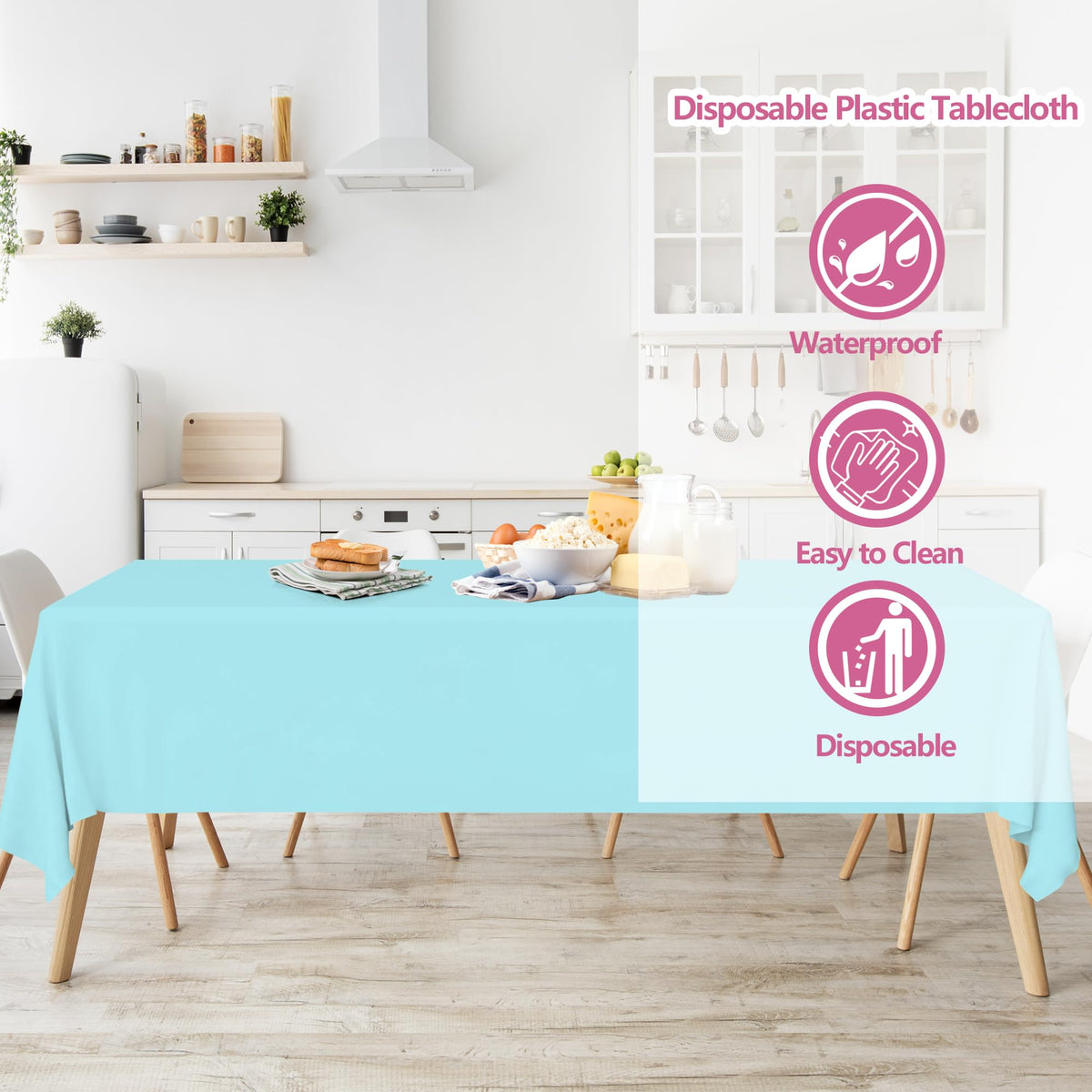 BCCSNNM 54x108 inch rectangle cover laid on a standard banquet table