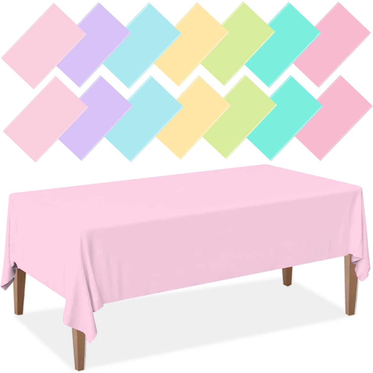 BCCSNNM wedding or birthday table scene with pastel covers