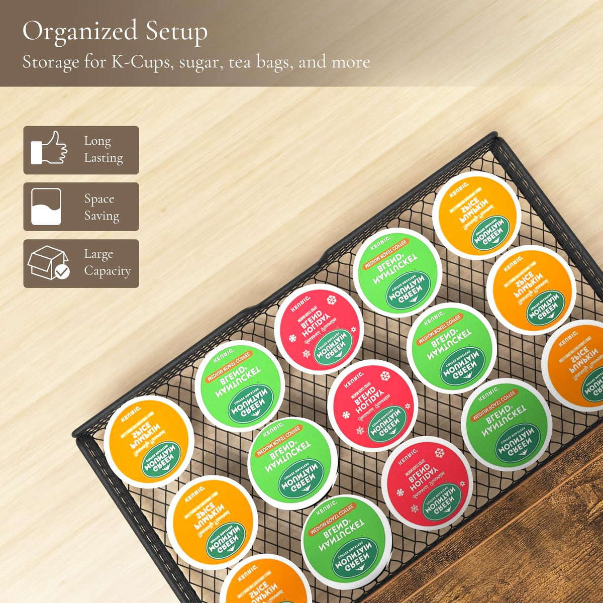 BCOZLUX coffee pod drawer stores pods and small items neatly.