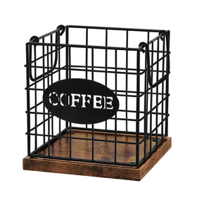 BCOZLUX coffee pod holder with rustic base keeps pods neatly organized and within easy reach