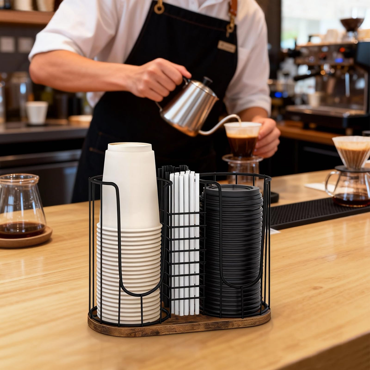 BCOZLUX coffee station organizer supports easy self-serve at breakrooms.