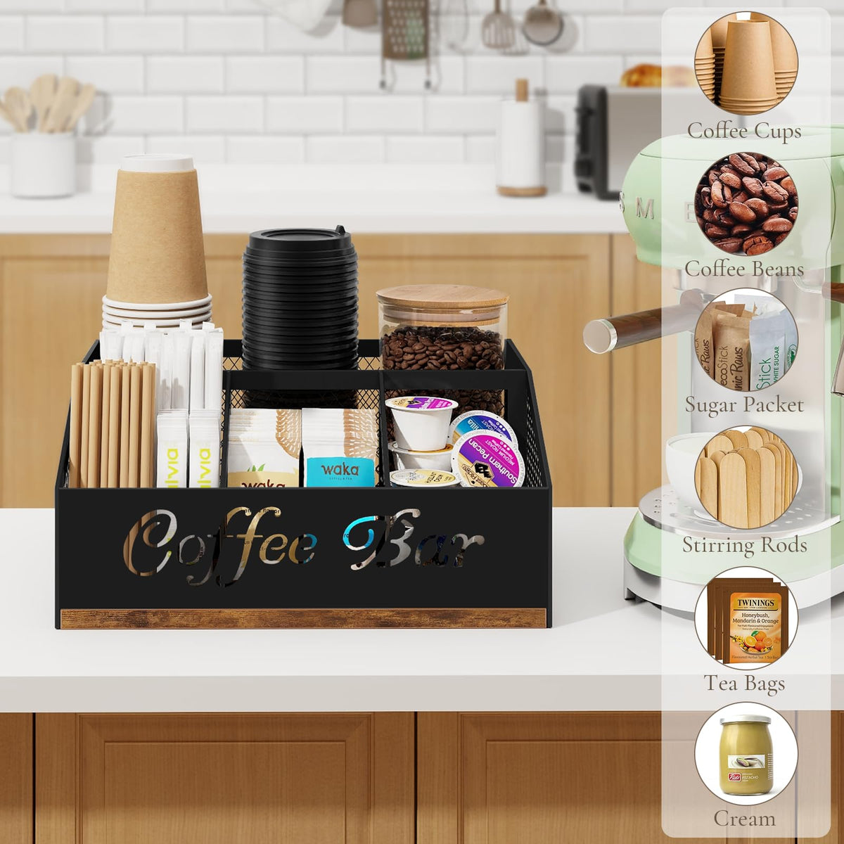 BCOZLUX durable particleboard construction offers sturdy storage and long-lasting use.