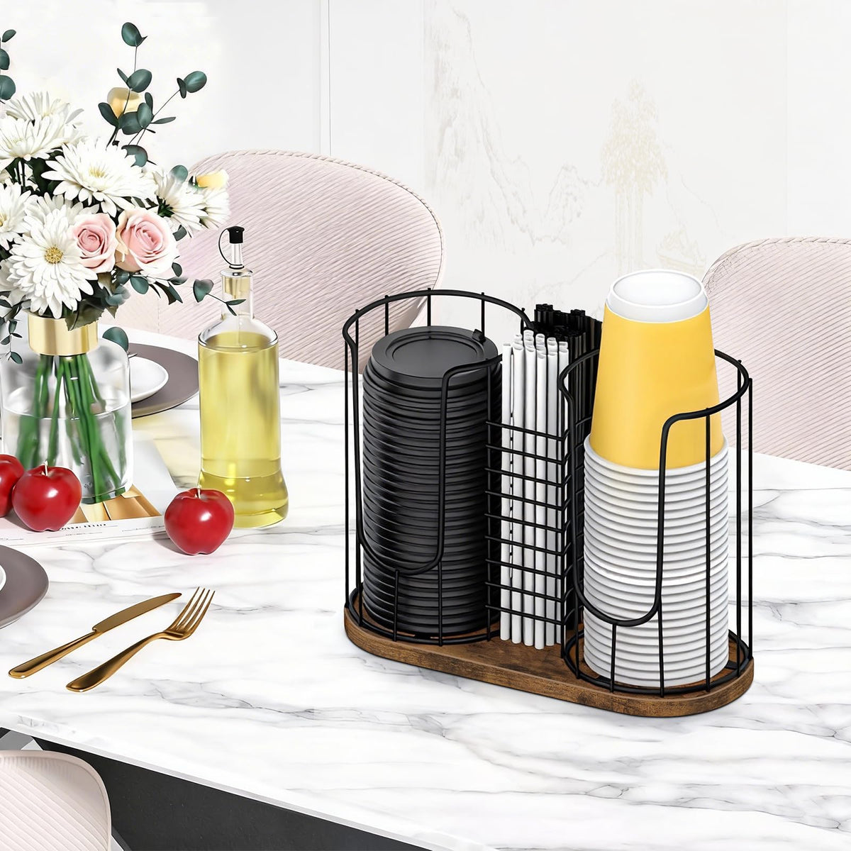 BCOZLUX farmhouse-style base enhances counters with warm decor.
