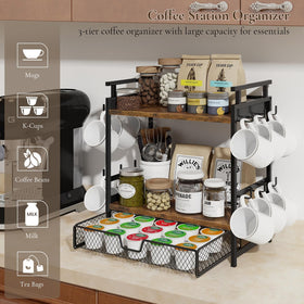 BCOZLUX mug hooks and drawer keep cups neatly organized and accessible.