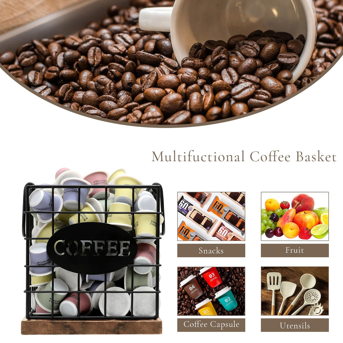 BCOZLUX multi-use organizer for tea bags and condiments alike