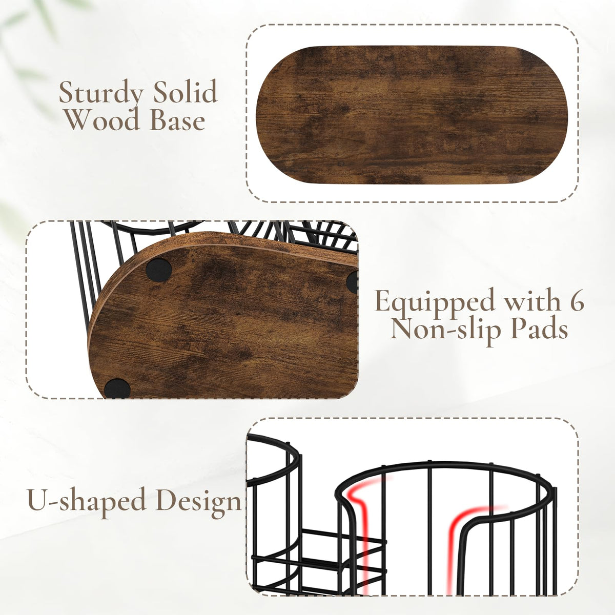 BCOZLUX sturdy metal frame with wood base adds rustic charm.
