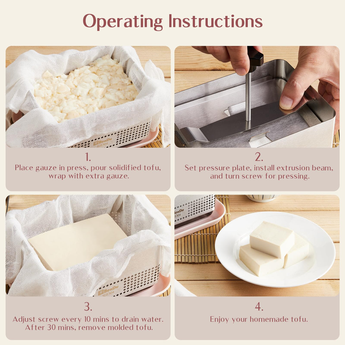 bd.Ai Tofu Press wide-mouth design enables easy cleaning and loading