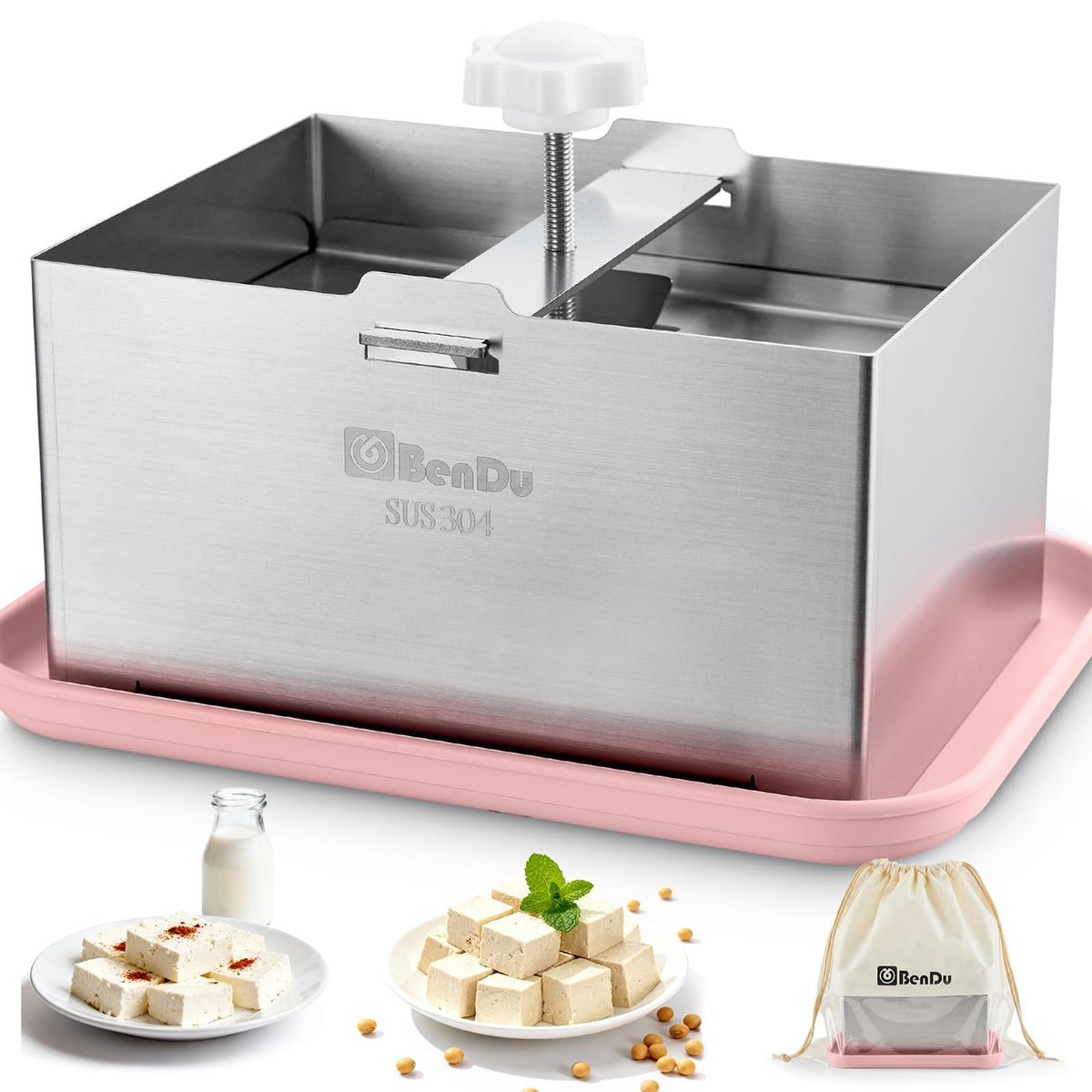 bd.Ai Tofu Press stainless steel kit for homemade tofu and paneer texture improvement