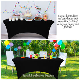 BDDC event-ready black tablecloth ideal for weddings, parties, and showcases.