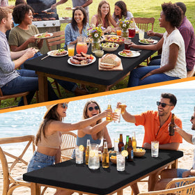 BDDC stain-protective table cover protects surfaces from spills.