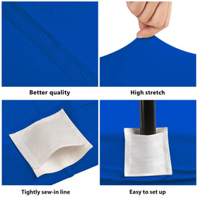 BDDC 6ft stretch fabric table cover demonstrates flexible fit and wrinkle resistance.