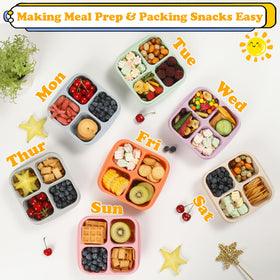 BE OVER QUALITY four-compartment bento snack box ideal for adults and kids