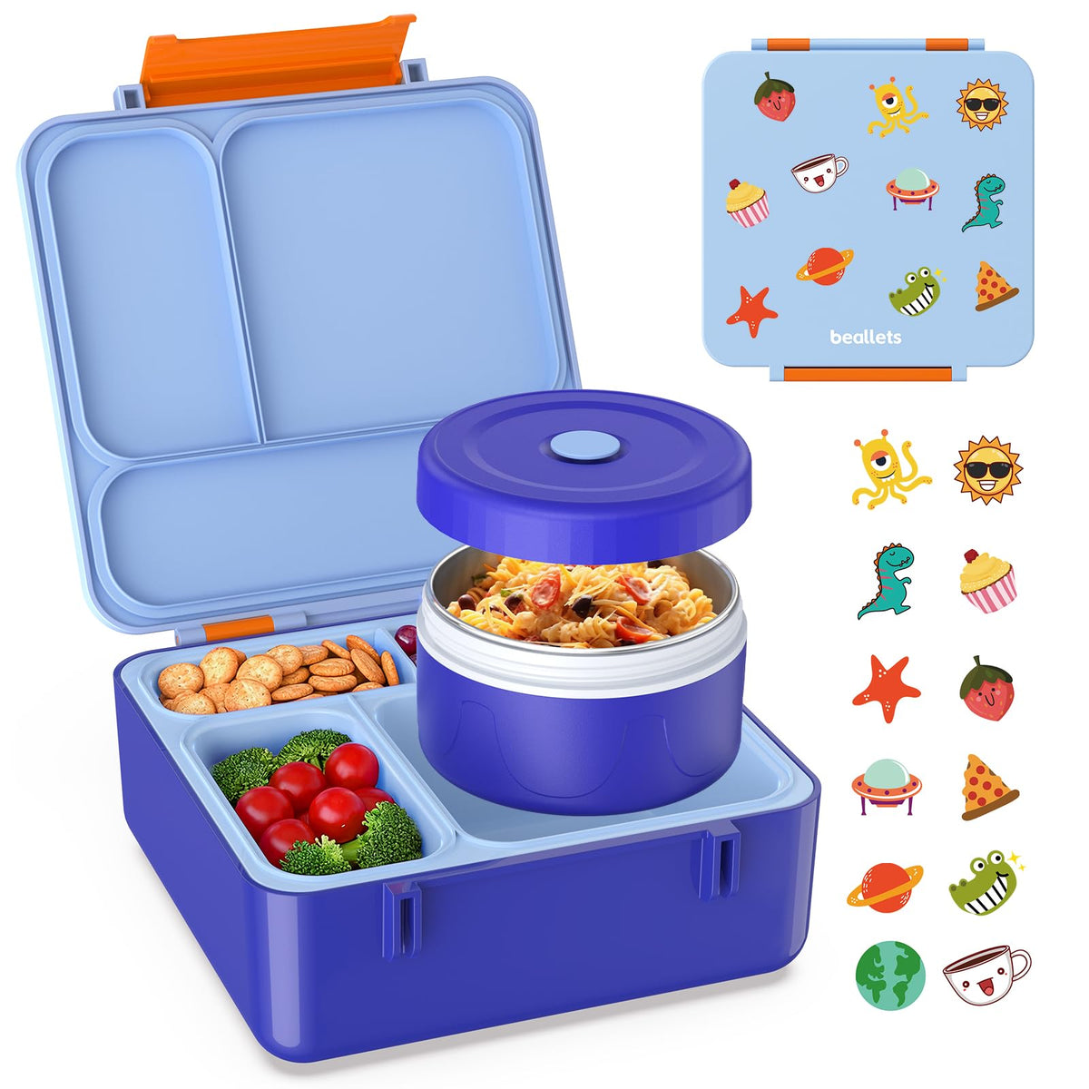 Beallets Bento Box for Kids with four compartments keeps meals organized at school