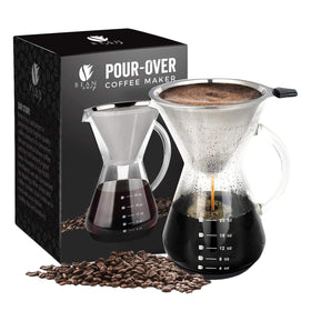 Bean Envy pour-over coffee maker 20-oz glass shows a crisp, café-quality brew at home.