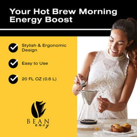 Bean Envy stainless steel filter provides reusable filtration and reduces waste.