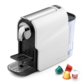 Beanglass espresso pod machine front view with space-saving compact design.