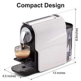 Beanglass espresso pod machine showing NS Original pod compatibility.