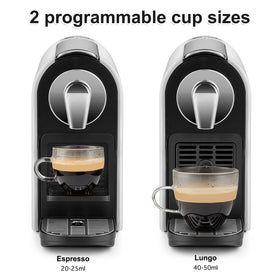 Beanglass espresso pod machine top view highlighting easy-to-use controls.