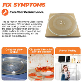 Beaquicy 12.75-inch glass turntable is easy to wipe clean and dishwasher safe.