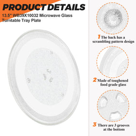 Beaquicy WB39X10032 glass turntable replacement for GE and Hotpoint ovens.