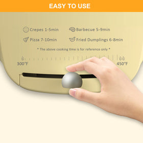 Bear 11.8 inch smokeless grill lid open displaying dual zone heat capability