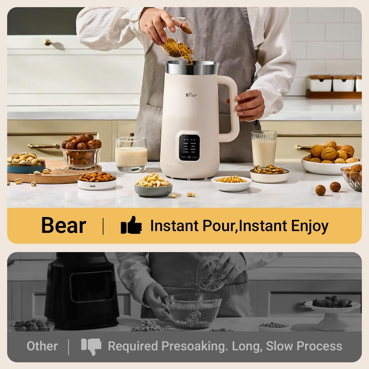 Bear 8-in-1 lid detection for safe operation