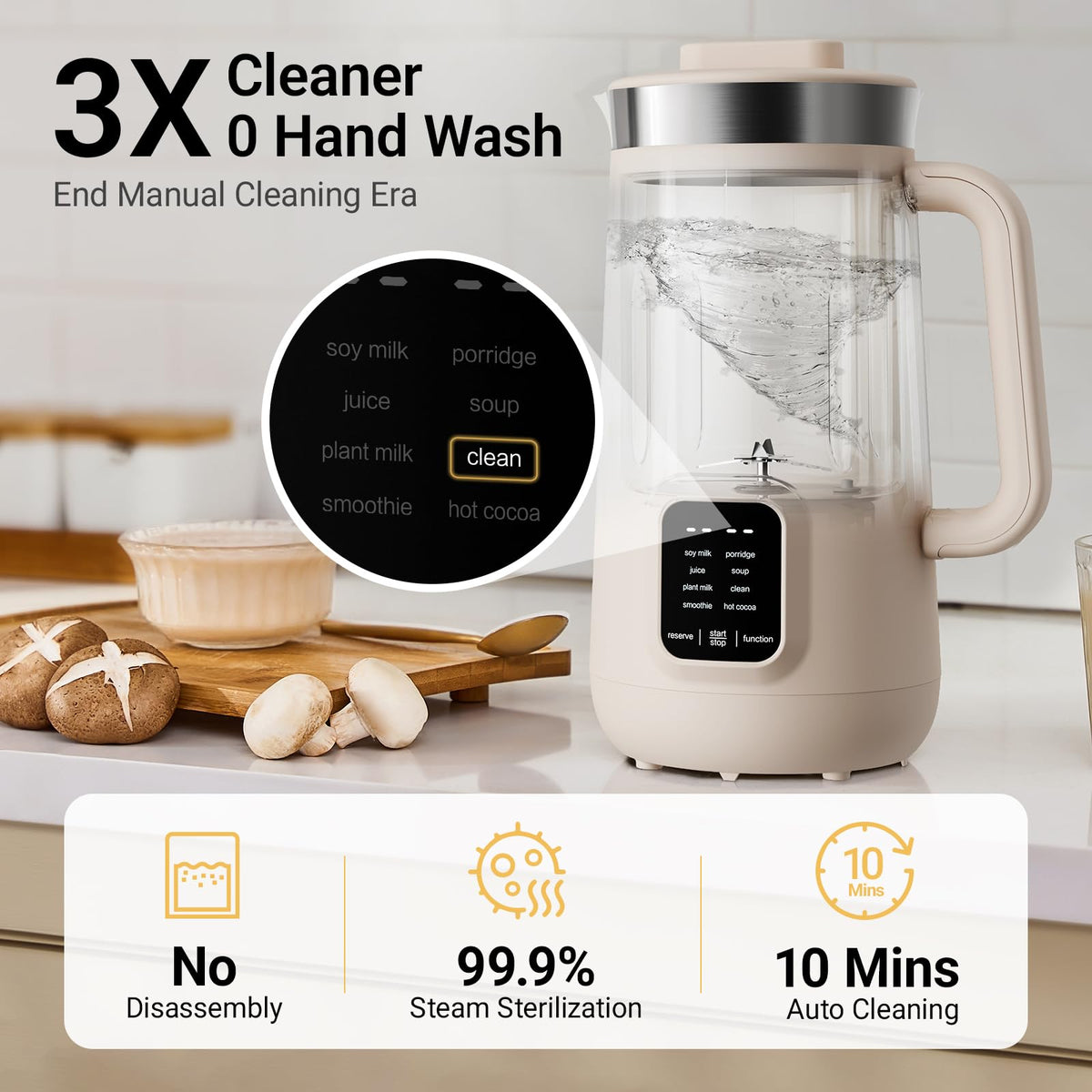 Bear 8-in-1 self-clean function for simple maintenance