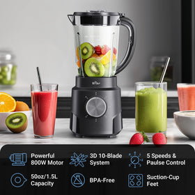 Bear blender 50oz cup assembly highlights large capacity for family drinks