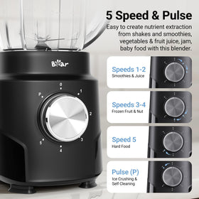 Bear blender with suction feet stabilizes on counters during blending