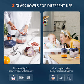 Bear Food Processor 8-cup bowl ideal for meat and vegetables.