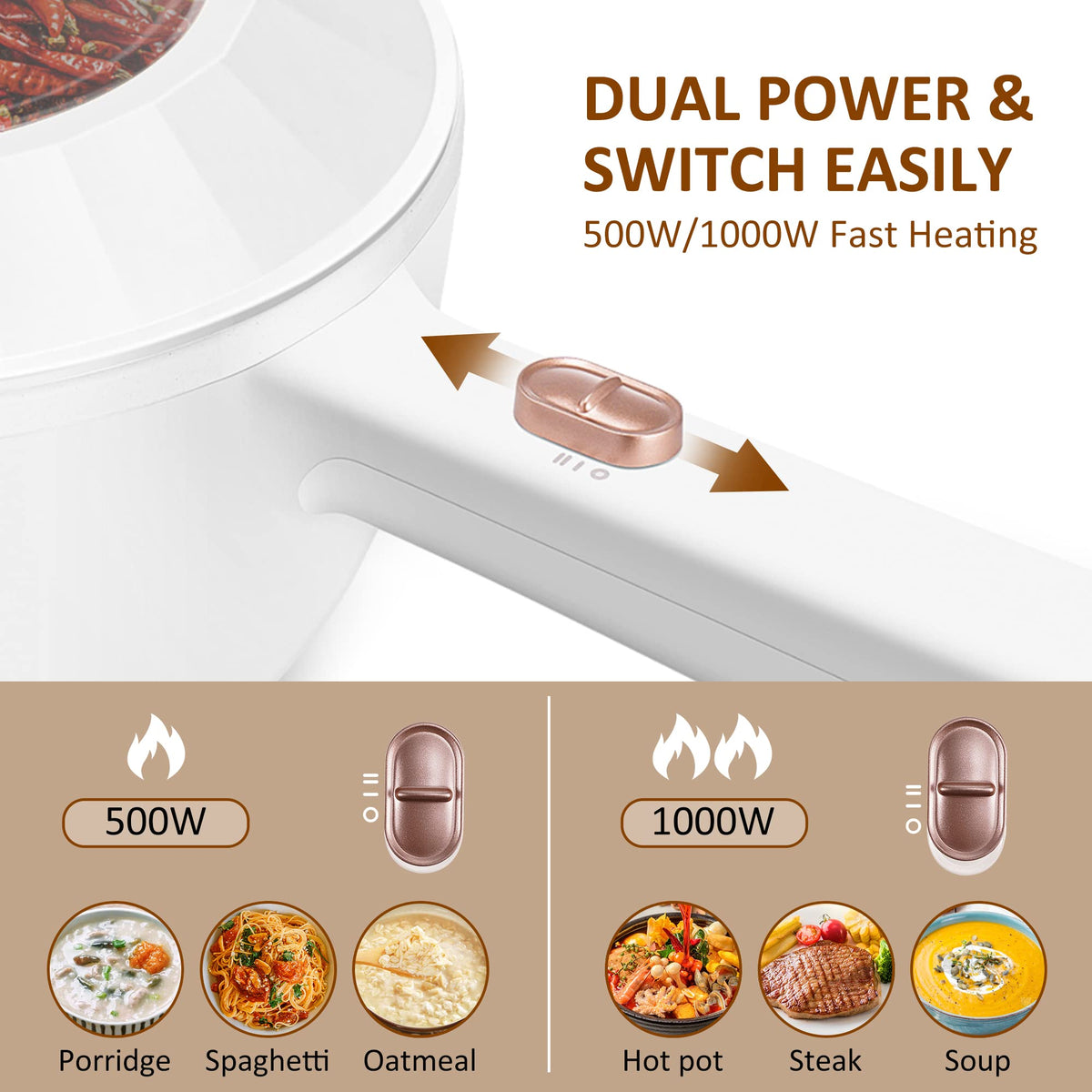 Bear Hot Pot Electric dual power control for versatile cooking