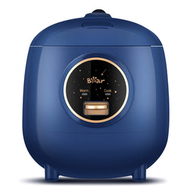 Bear Mini Rice Cooker compact blue design for small spaces and dorm rooms.