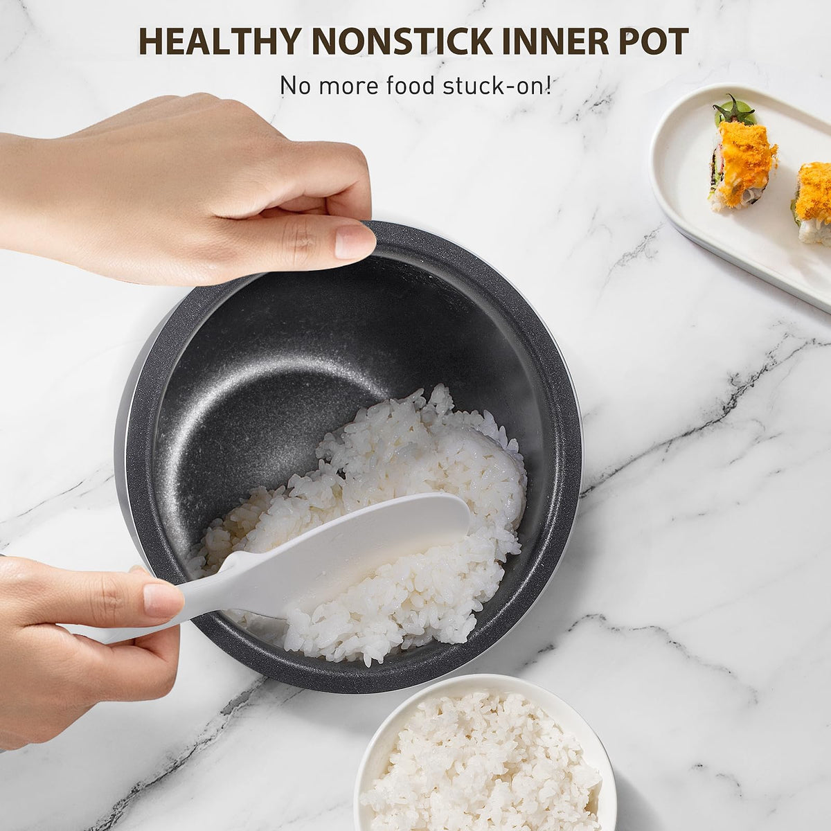 Bear Rice Cooker compact dimensions fit small kitchens and dorm rooms.