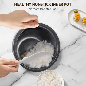 Bear Rice Cooker compact dimensions fit small kitchens and dorm rooms.