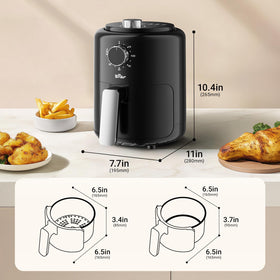 Bear Small Air Fryer compact dimension saves counter space in small kitchens.