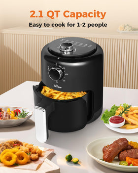 Bear Small Air Fryer nonstick basket keeps cleanup quick and easy.