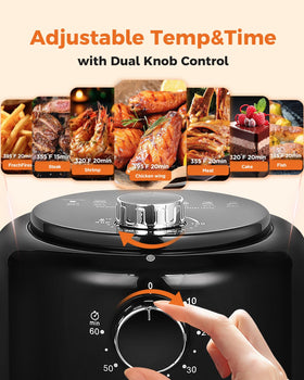 Bear Small Air Fryer rapid air circulation delivers crisp results with less oil.