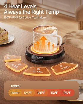Bearwind 50W heating delivers fast warmth for immediate sipping.