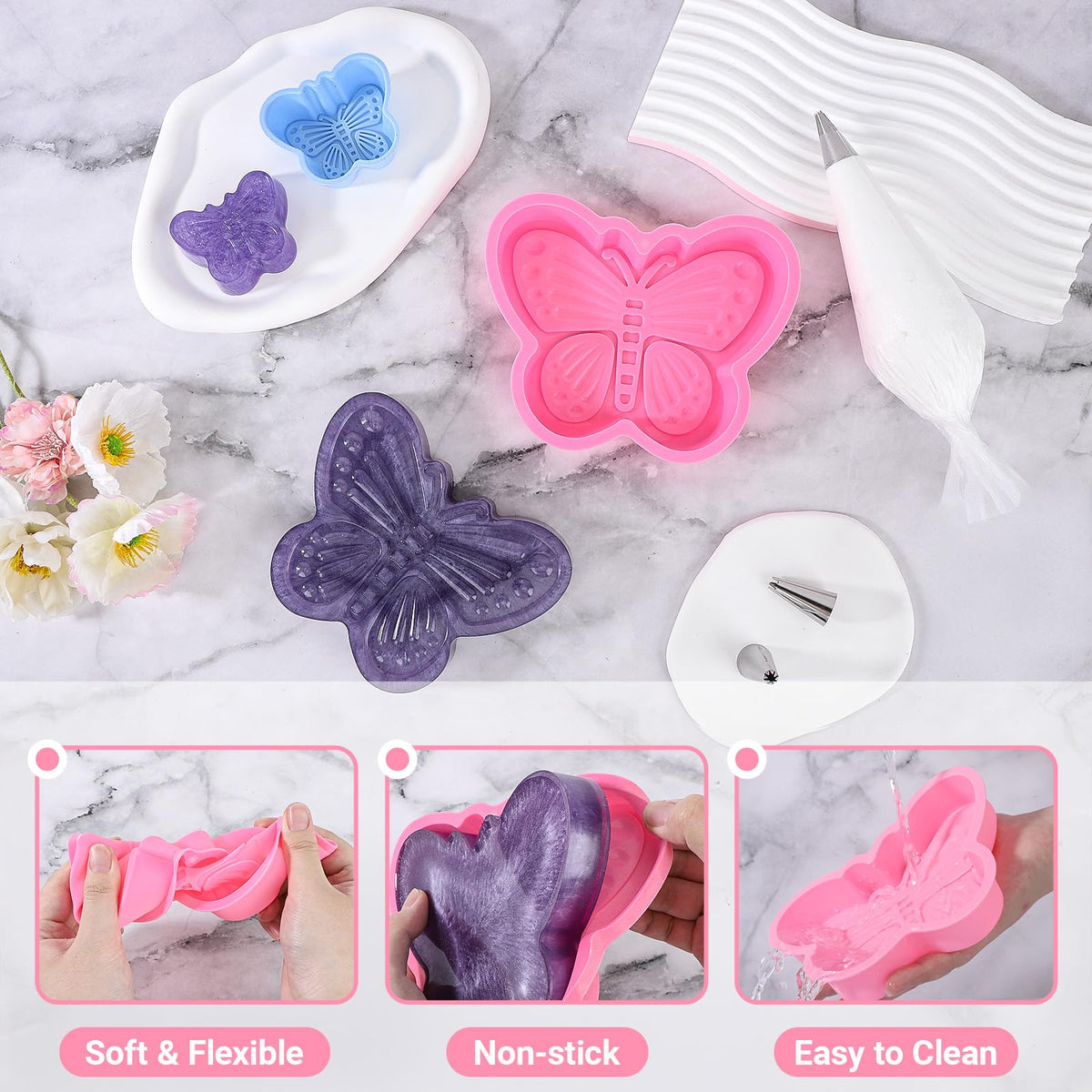 Beasea 2-pack large silicone mats for DIY projects.
