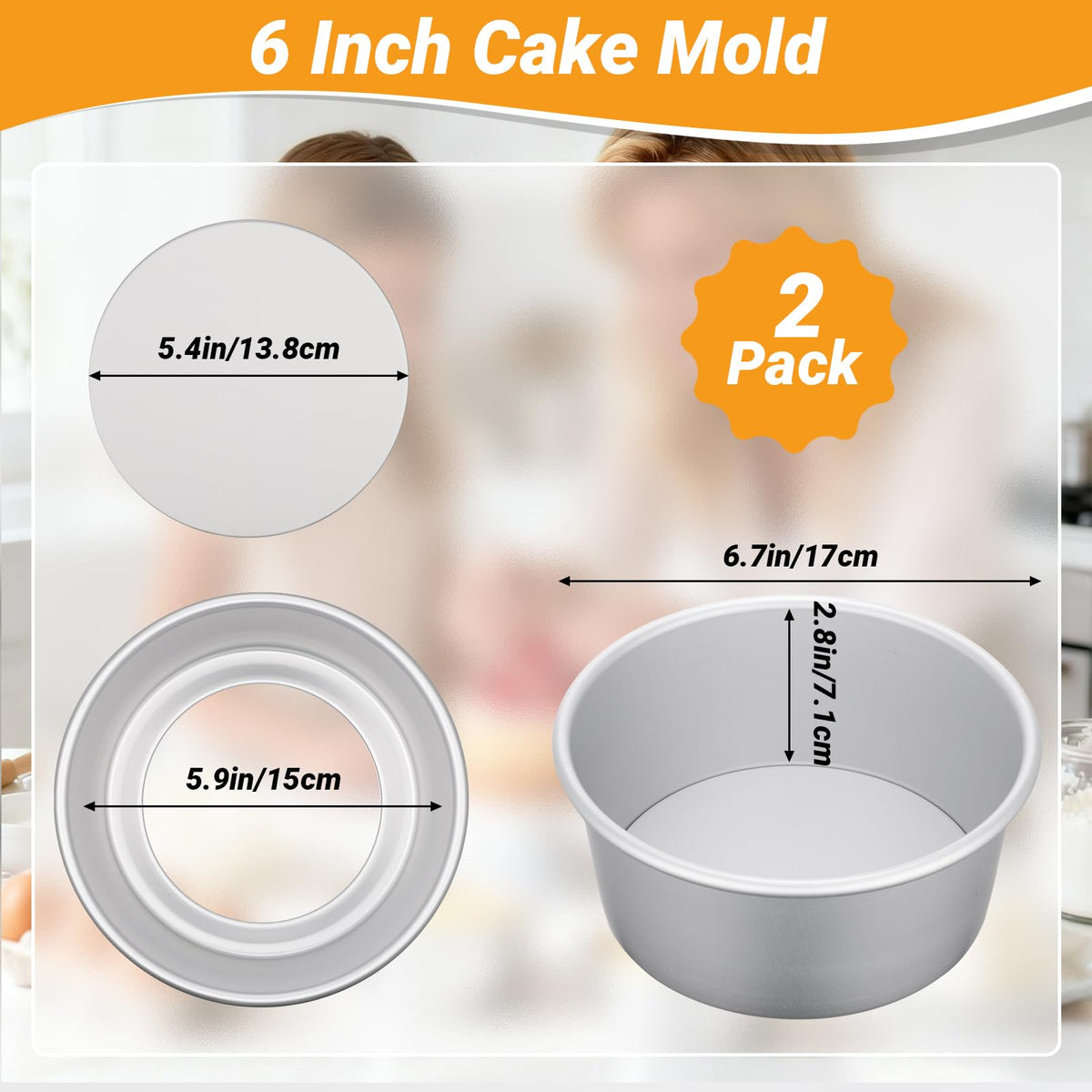 Beasea nonstick aluminum round cake pan with removable bottom for easy release.