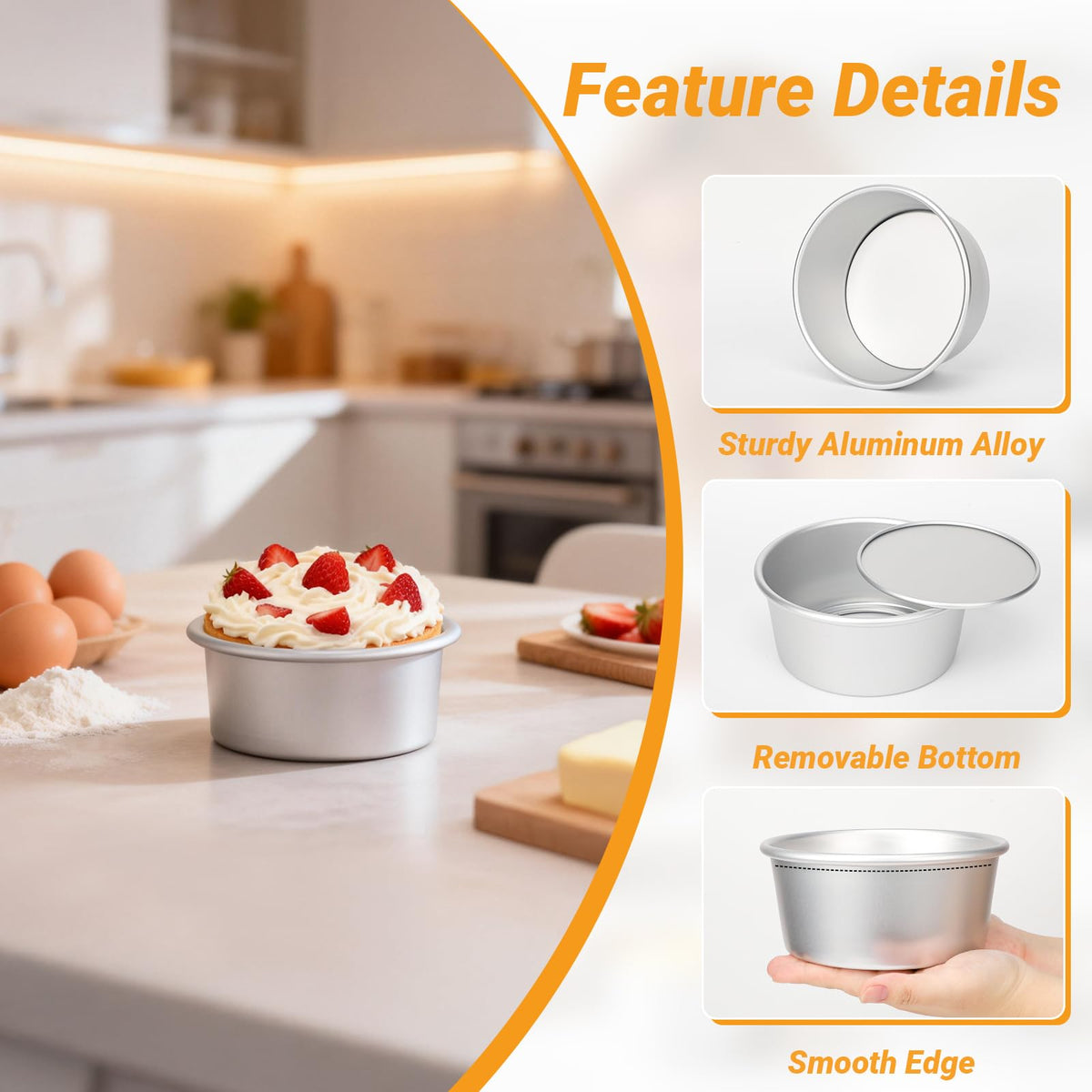 Beasea seamless one-piece stamped pan for quick cleaning.
