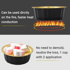 Beasea 8oz single-serve dessert cups with lids, perfect for puddings and mini pies.