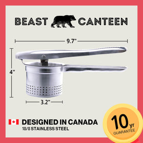 Beast Canteen potato ricer side holes enable even pressing and smooth textures
