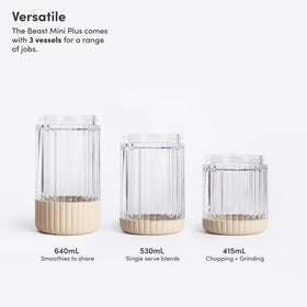 BEAST The Beast Mini Blender blending vessel with lid ready for on-the-go blends