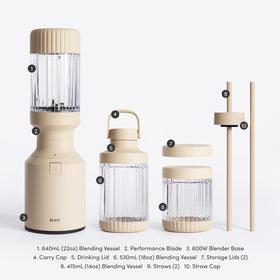 BEAST The Beast Mini Blender on-the-go with carry cap supports mobile smoothies