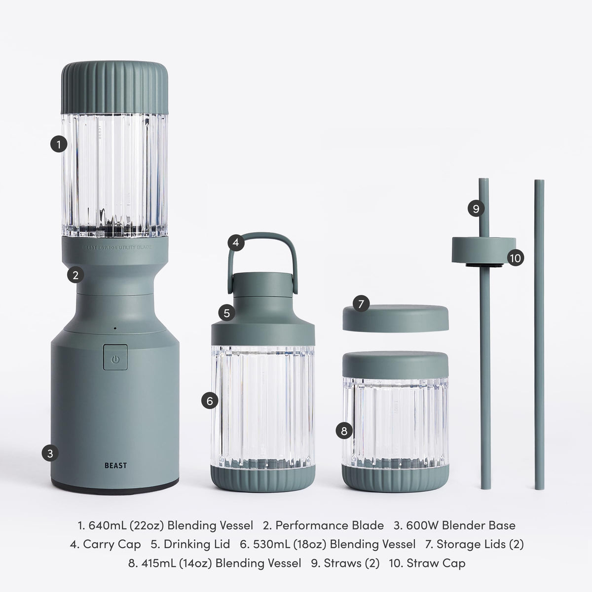 BEAST The Beast Mini Blender Plus extra vessels and accessories boost flexibility.