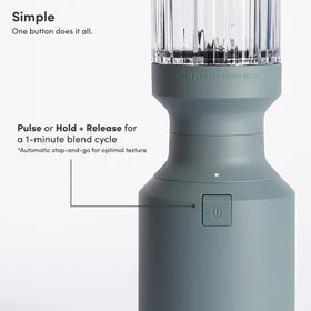 BEAST The Beast Mini Blender Plus drinking lid with carry cap enables portable blending.
